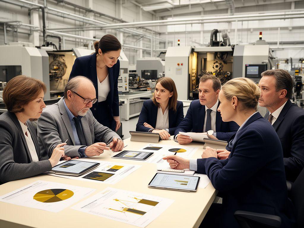 Zmodernizowana firma produkcyjna analizująca wzrost udziału w rynku